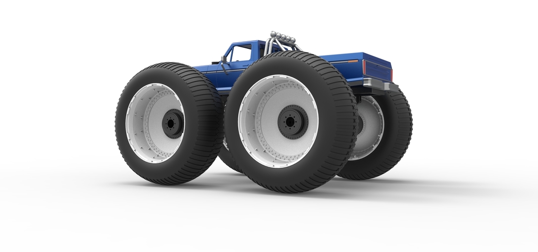 Vintage Monster Truck with 10 ft wheels Scale 1:25 3D Print 525837