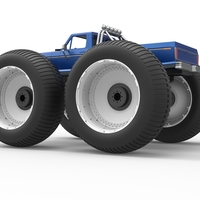 Vintage Monster Truck with 10 ft wheels Scale 1:25 - Thumbnail 13
