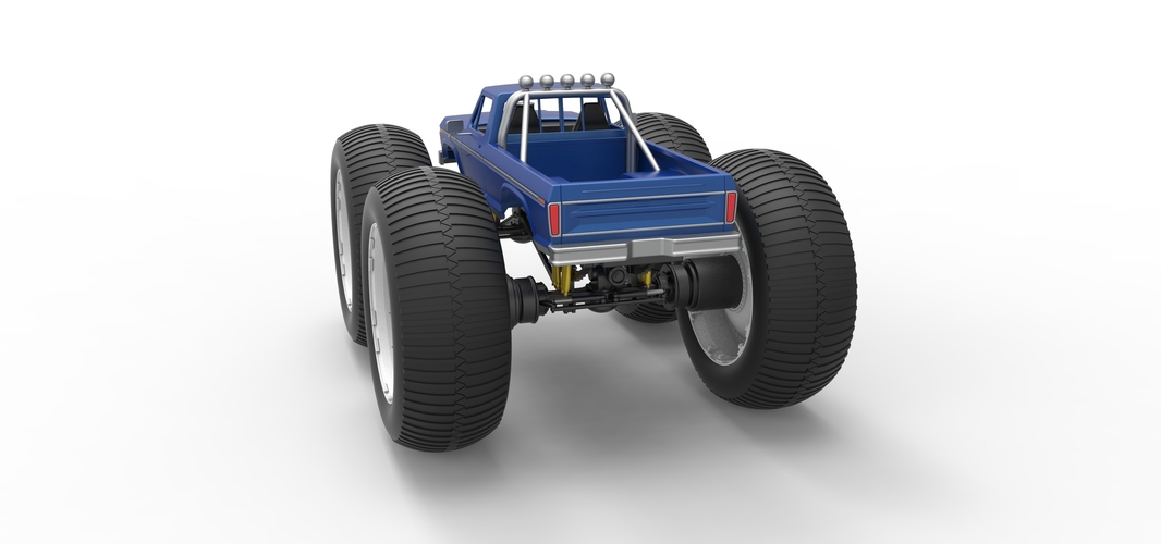 Vintage Monster Truck with 10 ft wheels Scale 1:25 3D Print 525838