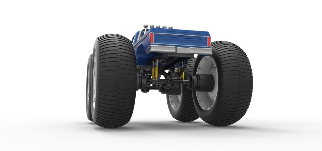 Vintage Monster Truck with 10 ft wheels Scale 1:25 3D Print 525839