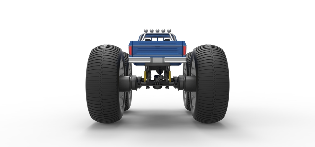 Vintage Monster Truck with 10 ft wheels Scale 1:25 3D Print 525840