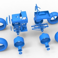 Vintage Monster Truck with 10 ft wheels Scale 1:25 - Thumbnail 19