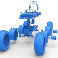 Vintage Monster Truck with 10 ft wheels Scale 1:25 - Thumbnail 21