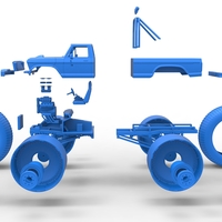 Vintage Monster Truck with 10 ft wheels Scale 1:25 - Thumbnail 22