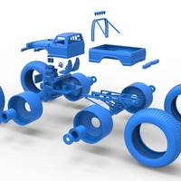 Vintage Monster Truck with 10 ft wheels Scale 1:25 - Thumbnail 24