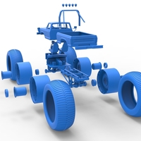 Vintage Monster Truck with 10 ft wheels Scale 1:25 - Thumbnail 25