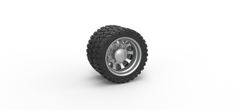 Rear semi wheel for pickup Version 22 Scale 1:25