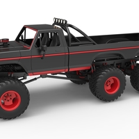 Small Monster Truck 6x6 concept Scale 1:25 3D Printing 525889