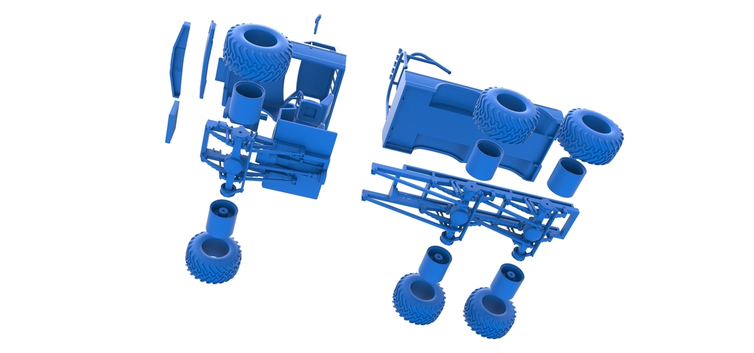 Monster Truck 6x6 concept Scale 1:25 3D Print 525908