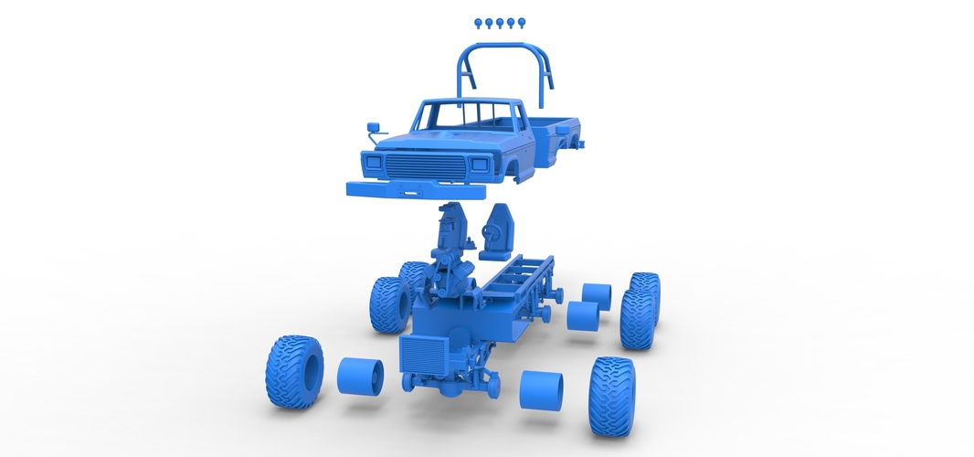 Monster Truck 6x6 concept Scale 1:25 3D Print 525909