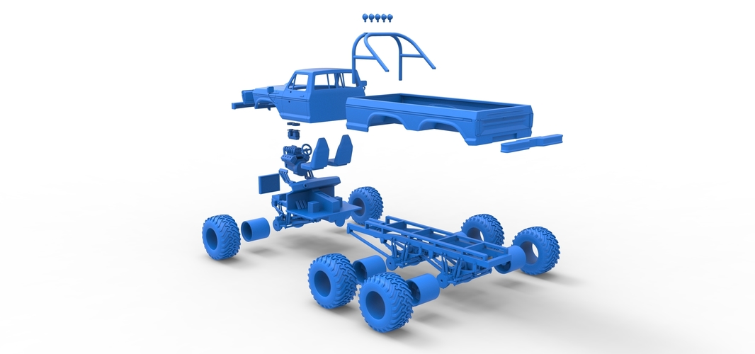 Monster Truck 6x6 concept Scale 1:25 3D Print 525912