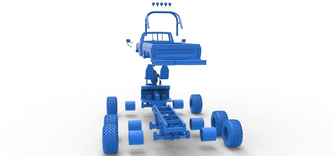 Monster Truck 6x6 concept Scale 1:25 3D Print 525913