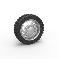 Small Front semi wheel for pickup Version 24 Scale 1:25 3D Printing 525971