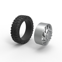 Front semi wheel for pickup Version 24 Scale 1:25 - Thumbnail 9