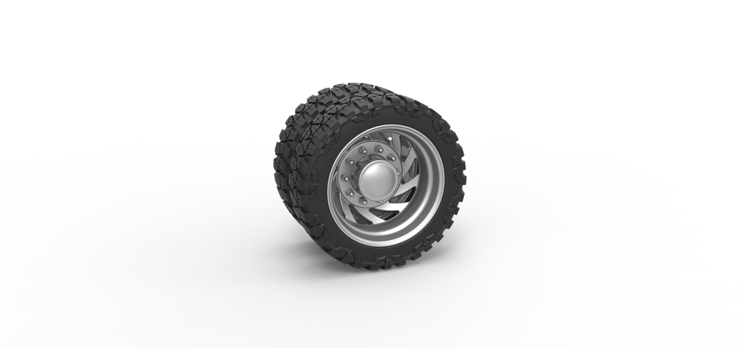 Rear semi wheel for pickup Version 24 Scale 1:25 3D Print 525982