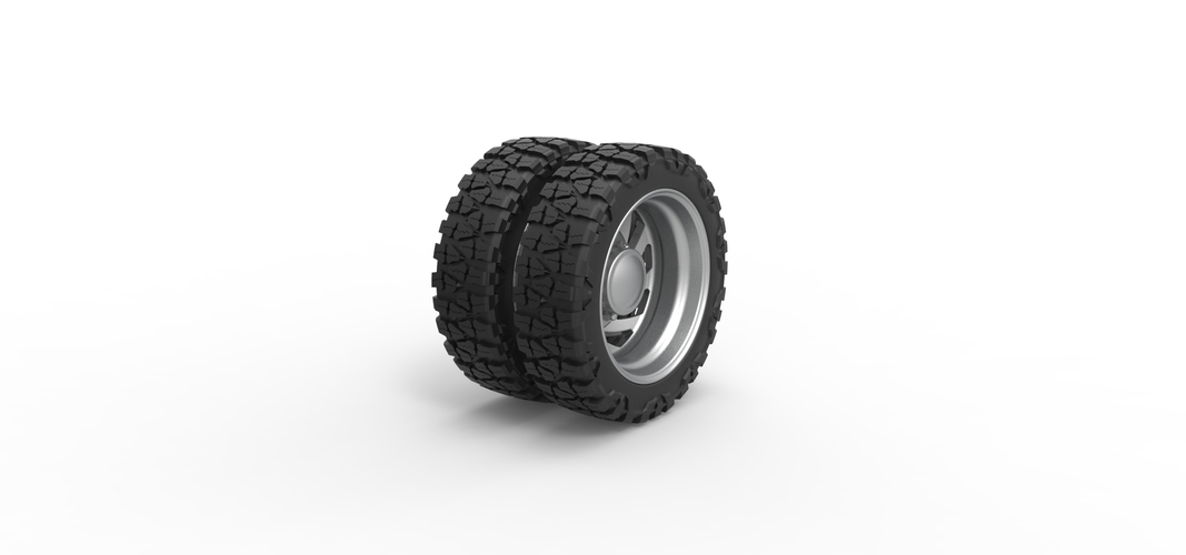 Rear semi wheel for pickup Version 24 Scale 1:25 3D Print 525983