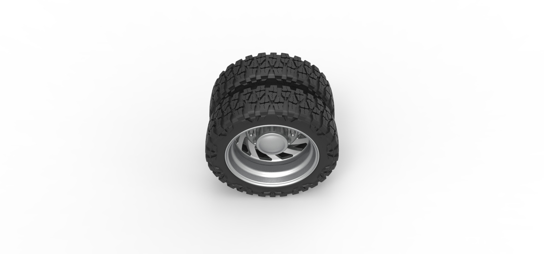 Rear semi wheel for pickup Version 24 Scale 1:25 3D Print 525987