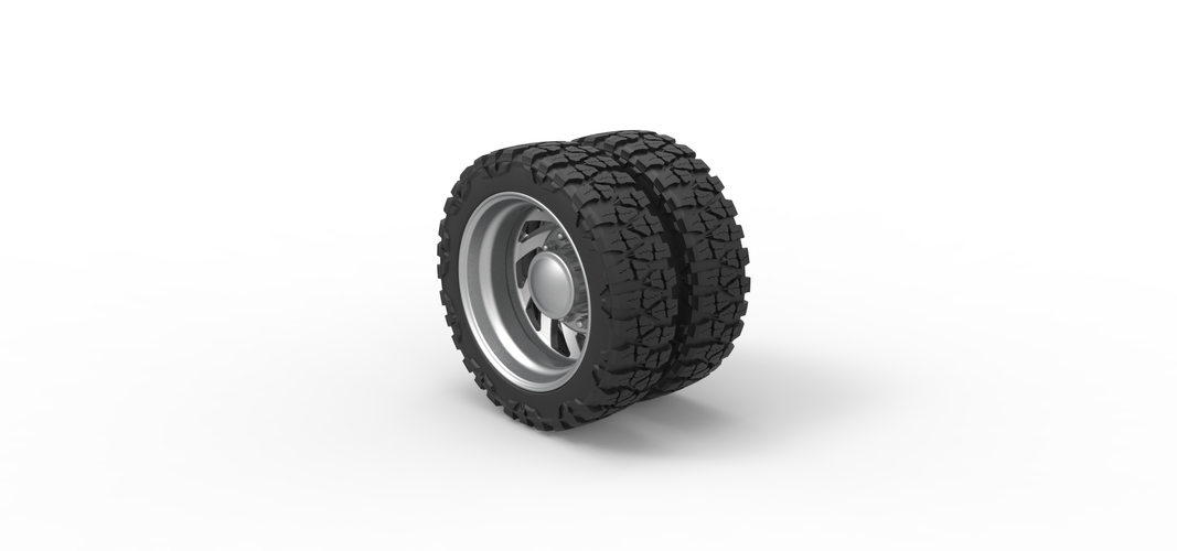 Rear semi wheel for pickup Version 24 Scale 1:25 3D Print 525988