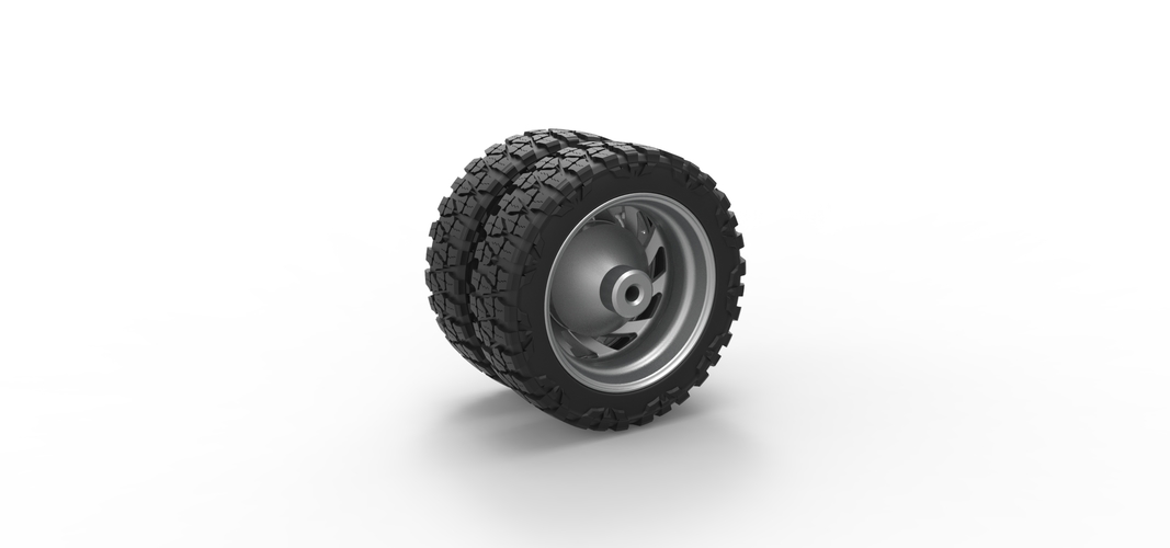 Rear semi wheel for pickup Version 24 Scale 1:25 3D Print 525989