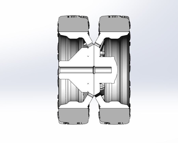 Rear semi wheel for pickup Version 24 Scale 1:25 3D Print 525992