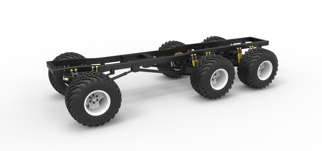 Chassis of 6x6 Monster Truck Scale 1:25 3D Print 525994