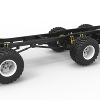 Small Chassis of 6x6 Monster Truck Scale 1:25 3D Printing 525994