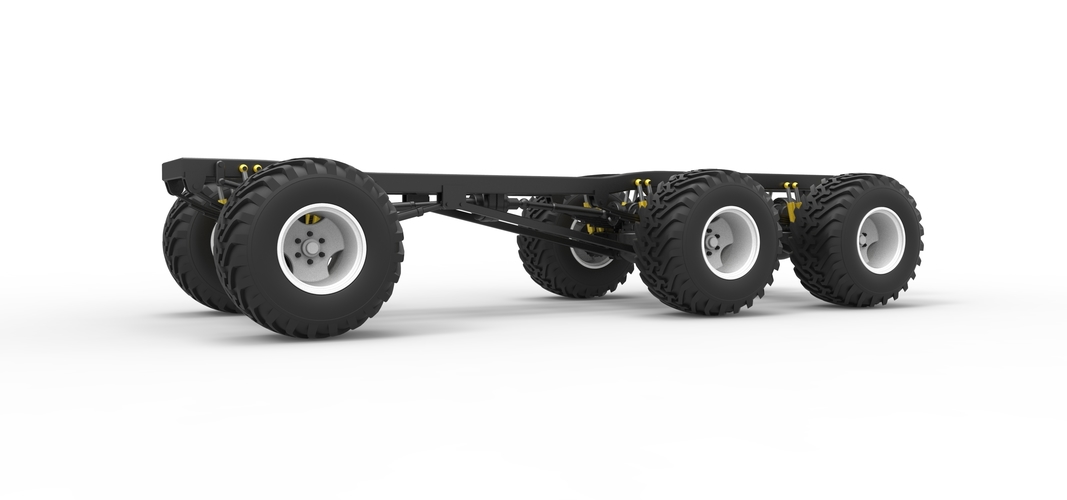 Chassis of 6x6 Monster Truck Scale 1:25 3D Print 525995