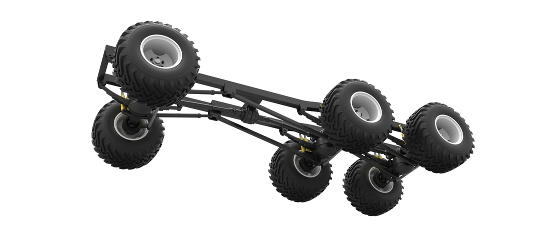 Chassis of 6x6 Monster Truck Scale 1:25 3D Print 525996