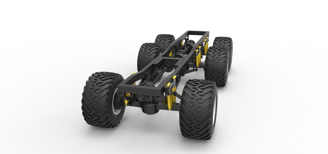 Chassis of 6x6 Monster Truck Scale 1:25 3D Print 525998