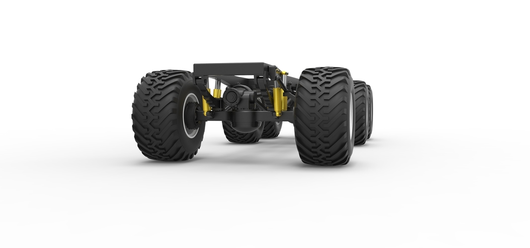 Chassis of 6x6 Monster Truck Scale 1:25 3D Print 525999