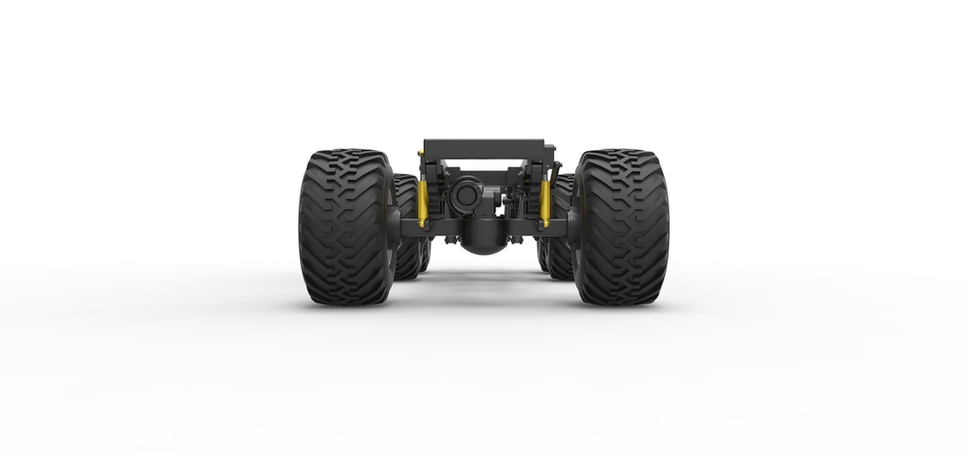 Chassis of 6x6 Monster Truck Scale 1:25 3D Print 526000