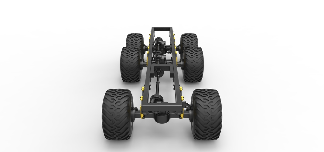 Chassis of 6x6 Monster Truck Scale 1:25 3D Print 526001