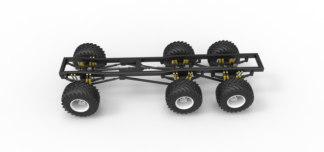 Chassis of 6x6 Monster Truck Scale 1:25 3D Print 526003