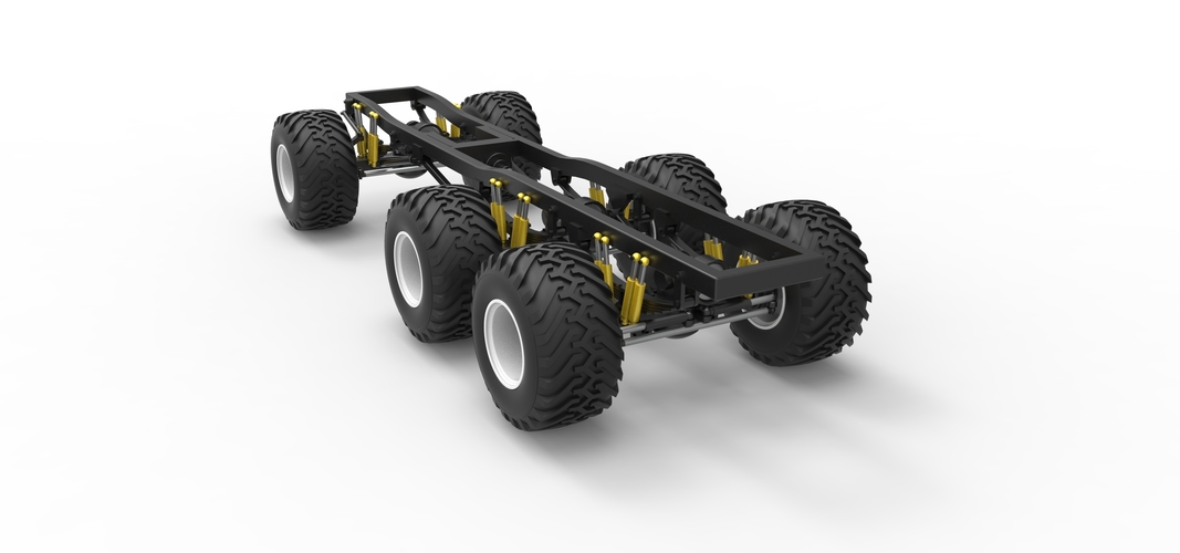 Chassis of 6x6 Monster Truck Scale 1:25 3D Print 526006