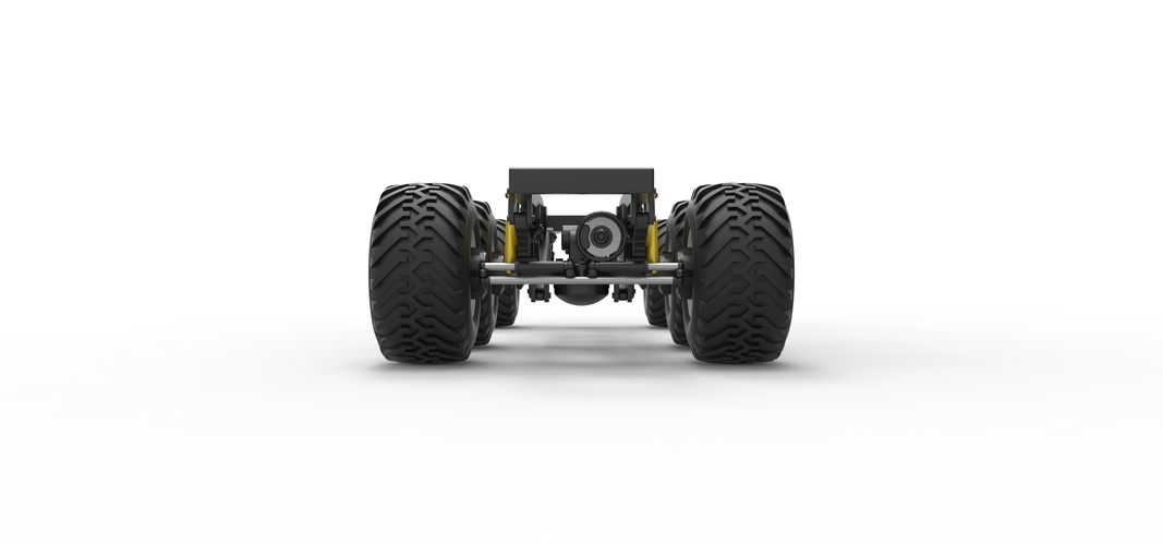 Chassis of 6x6 Monster Truck Scale 1:25 3D Print 526007