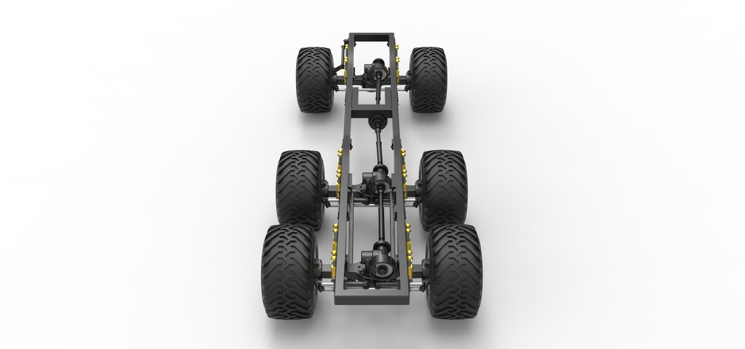 Chassis of 6x6 Monster Truck Scale 1:25 3D Print 526008