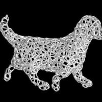 Small Voronoi DachsHund-3 (walk) 3D Printing 52615