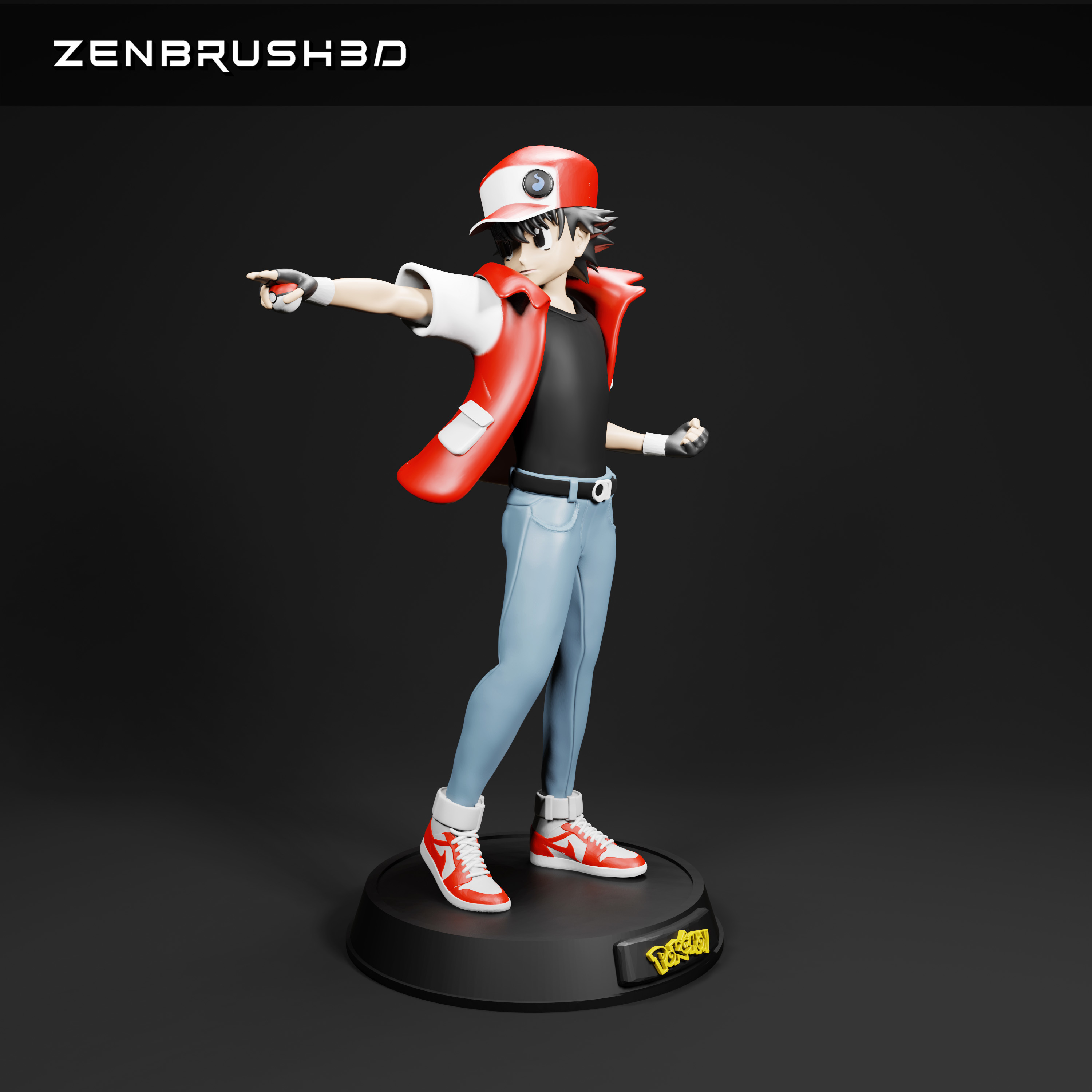 Pokemon Trainer Red | 3D Print Model