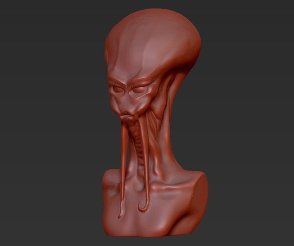 Alien Bust 3D Print 52638