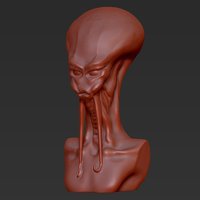 Small Alien Bust 3D Printing 52638