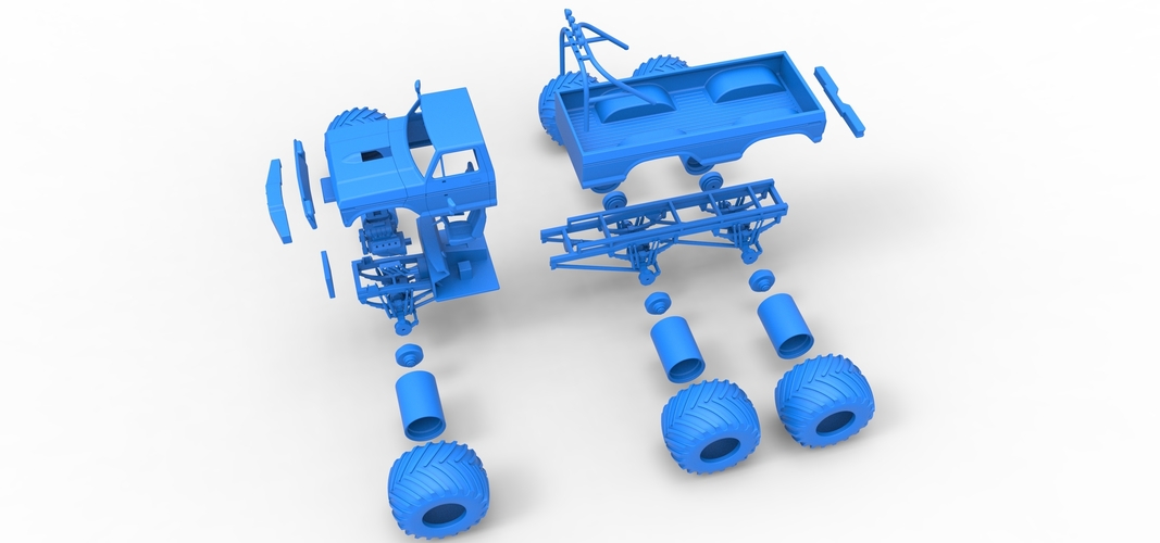 Monster Truck 6x6 concept Version 2 Scale 1:25 3D Print 526604