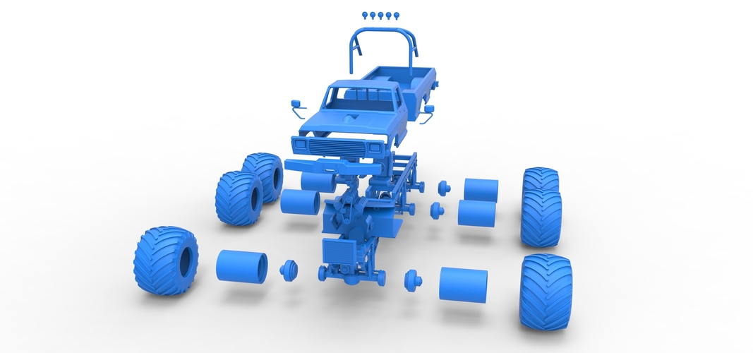 Monster Truck 6x6 concept Version 2 Scale 1:25 3D Print 526606