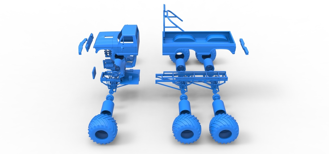 Monster Truck 6x6 concept Version 2 Scale 1:25 3D Print 526608