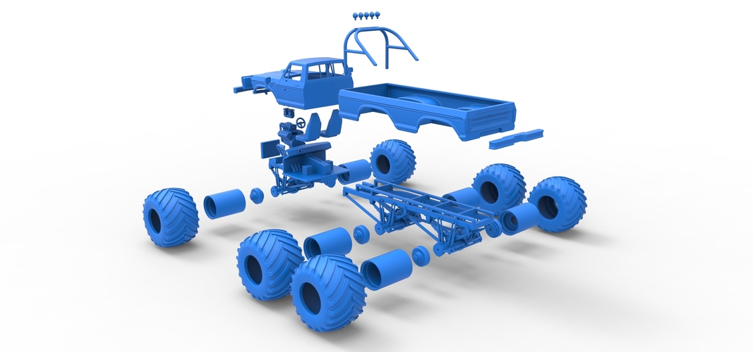 Monster Truck 6x6 concept Version 2 Scale 1:25 3D Print 526609