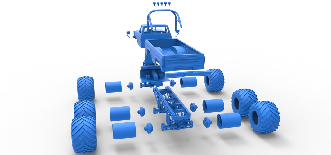 Monster Truck 6x6 concept Version 2 Scale 1:25 3D Print 526610