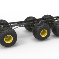 Small Chassis of 6x6 Monster Truck Version 2 Scale 1:25 3D Printing 526654