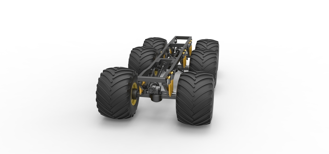 Chassis of 6x6 Monster Truck Version 2 Scale 1:25 3D Print 526658