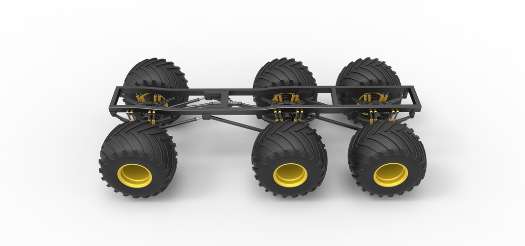 Chassis of 6x6 Monster Truck Version 2 Scale 1:25 3D Print 526663