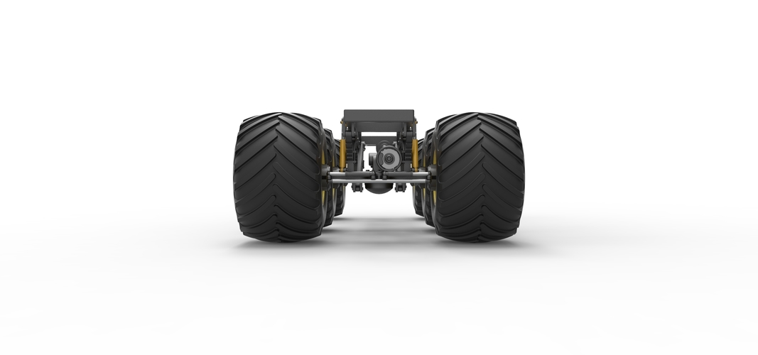 Chassis of 6x6 Monster Truck Version 2 Scale 1:25 3D Print 526668