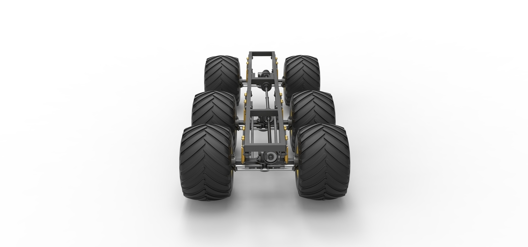 Chassis of 6x6 Monster Truck Version 2 Scale 1:25 3D Print 526669